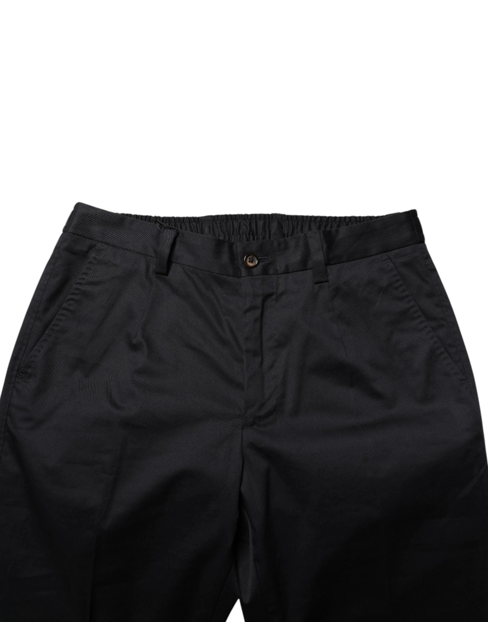 Dolce & Gabbana Dark Blue Cotton Skinny Dress Trouser Pants