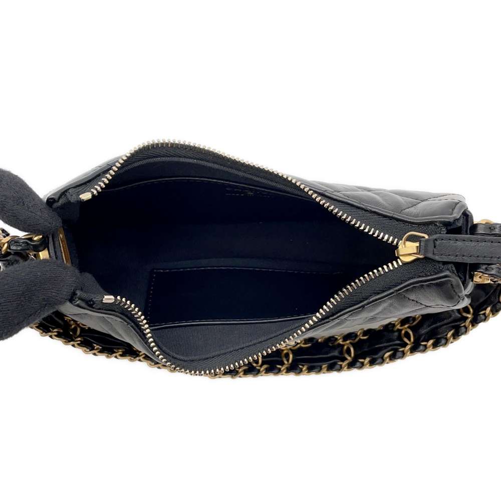 CHANEL CHANEL19 Matelasse Hobo Bag One Shoulder Bag BlackAP3647 Lambskin Size Small
