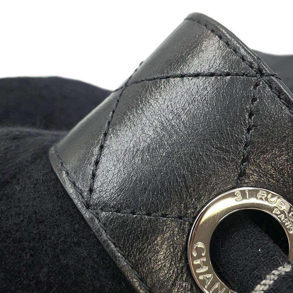 CHANEL Embroidery One Shoulder Bag Black/RedA57519 Wool  Calf Leather