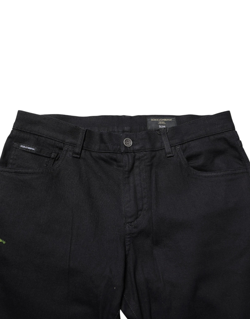 Dolce & Gabbana Black Floral Cotton Skinny Men Denim Jeans