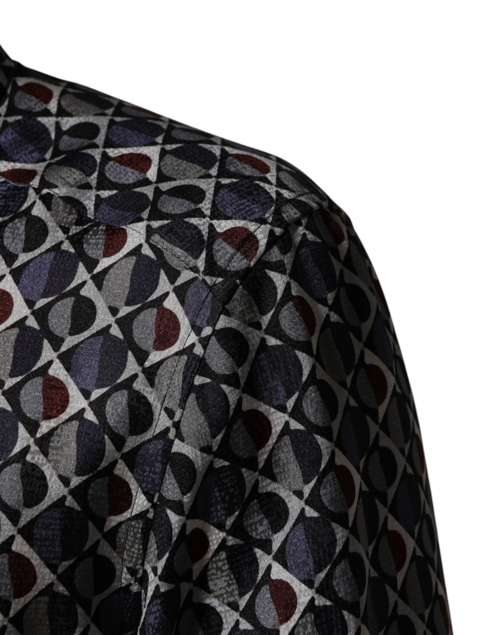 Dolce & Gabbana Multicolor Patterned Collared GOLD Men Dress Shirt
