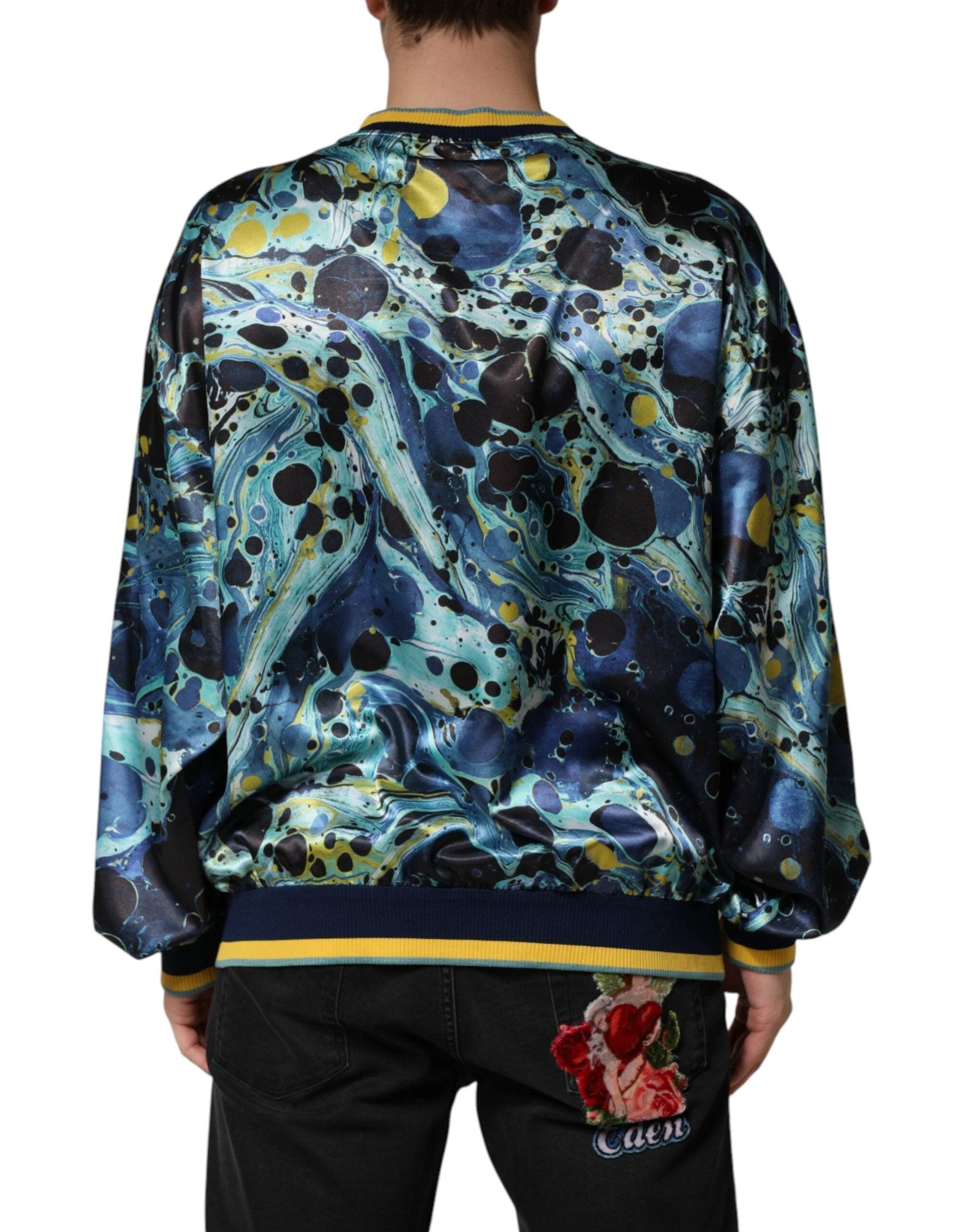 Dolce & Gabbana Multicolor Marble Print Pullover Sweater