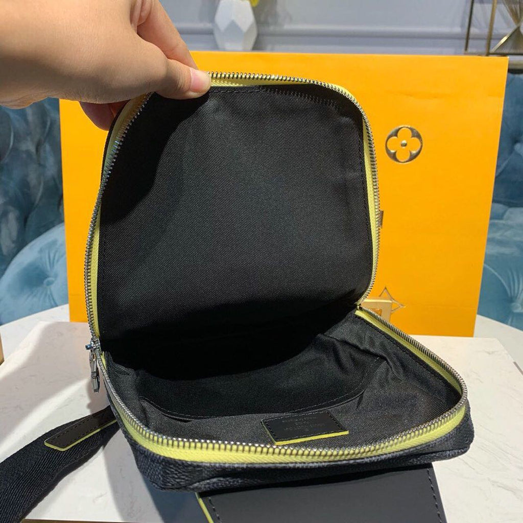 Louis Vuitton Avenue Sling Bag Damier Graphite Canvas Yellow For Men, Bags, Crossbody Bags 12.2in/31cm Louis Vuitton N42424