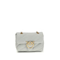 PINKO Gray Calf Leather Bos Taurus Shoulder Bag