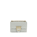 PINKO Gray Calf Leather Bos Taurus Shoulder Bag