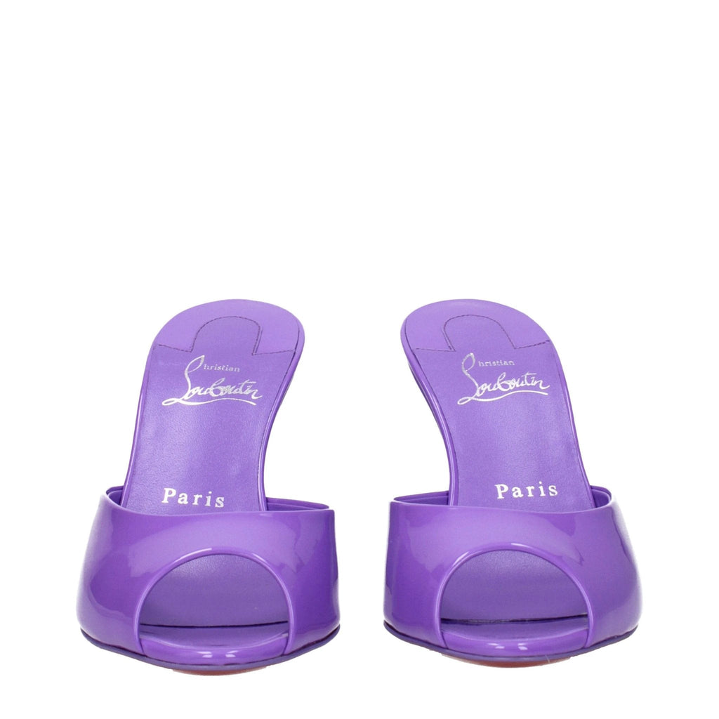Christian Louboutin Purple Leather Wedge Sandals