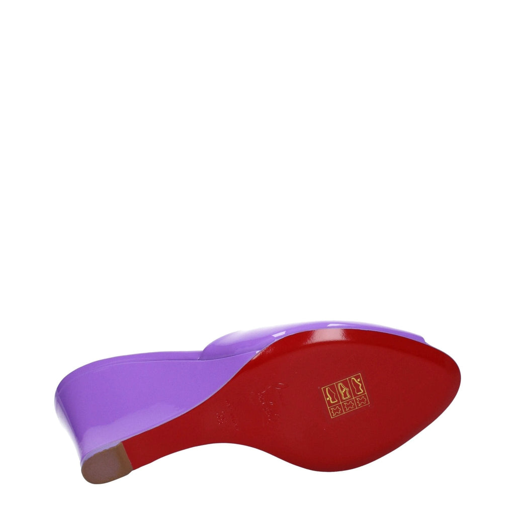 Christian Louboutin Purple Leather Wedge Sandals