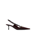 Saint Laurent Burgundy Calfskin Mid Heel Women's Pumps