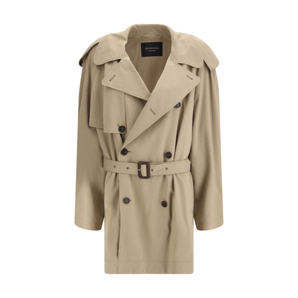 Balenciaga Beige Cotton Trench Women's Coat
