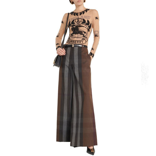 Burberry Brown Cotton Casual Women's Pants