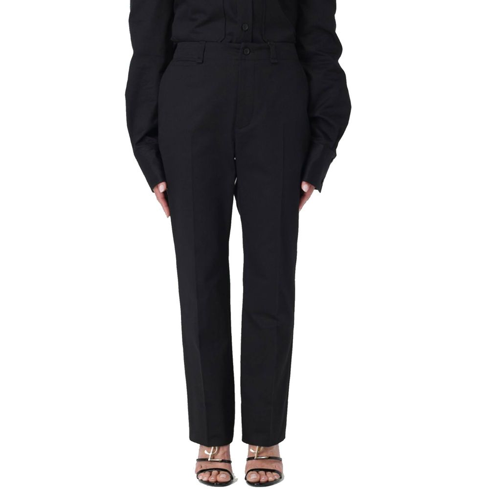Saint Laurent Black Cotton Casual Women's Pants