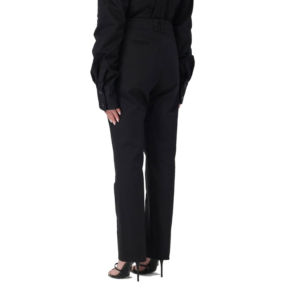 Saint Laurent Black Cotton Casual Women's Pants