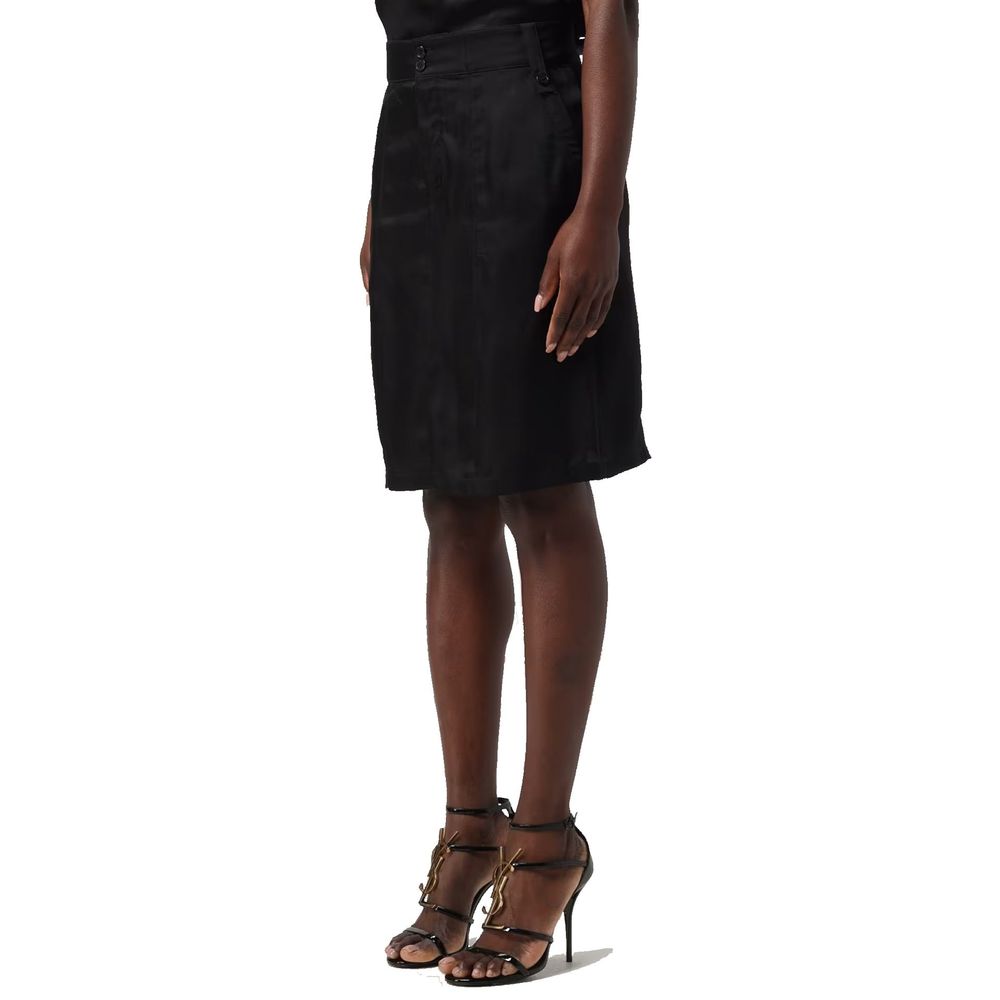 Saint Laurent Black Copper Midi Women's Skirt