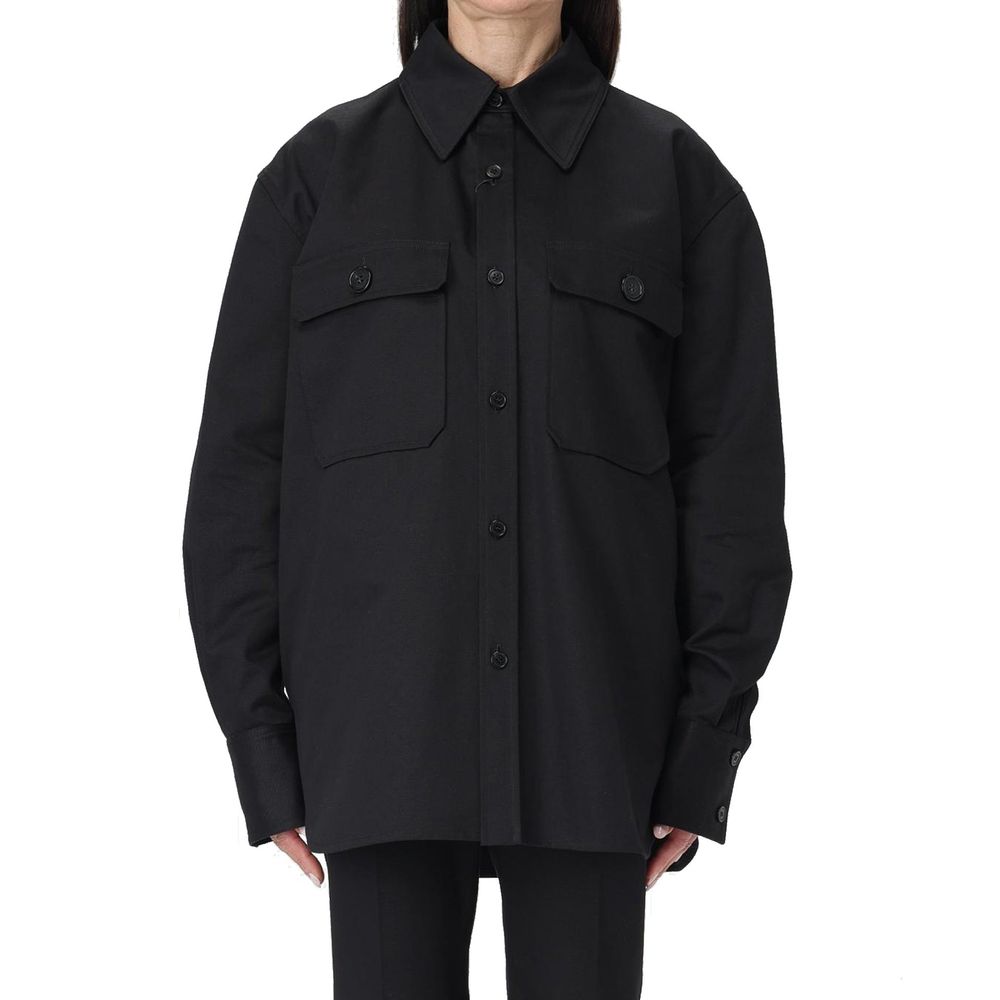 Saint Laurent Black Cotton Dress Women's Shirt