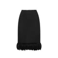 Saint Laurent Black Silk Midi Women's Skirt