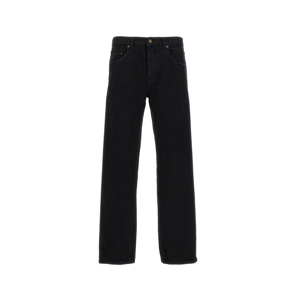 Saint Laurent Black Cotton Relaxed Fit Women's Jeans