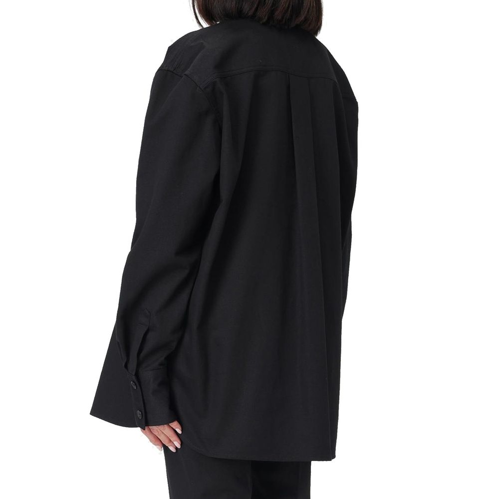 Saint Laurent Black Cotton Dress Women's Shirt