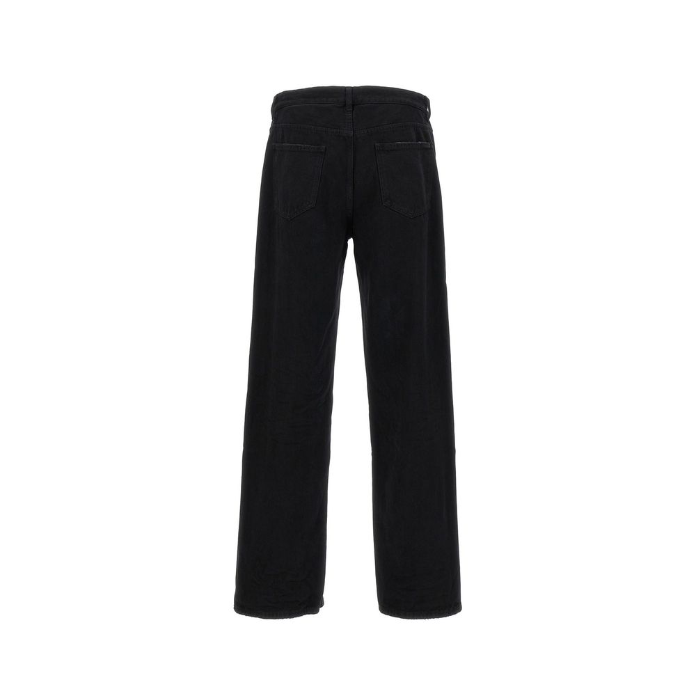 Saint Laurent Black Cotton Relaxed Fit Women's Jeans