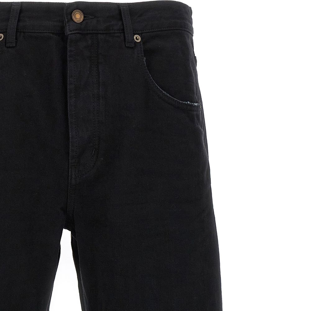 Saint Laurent Black Cotton Relaxed Fit Women's Jeans