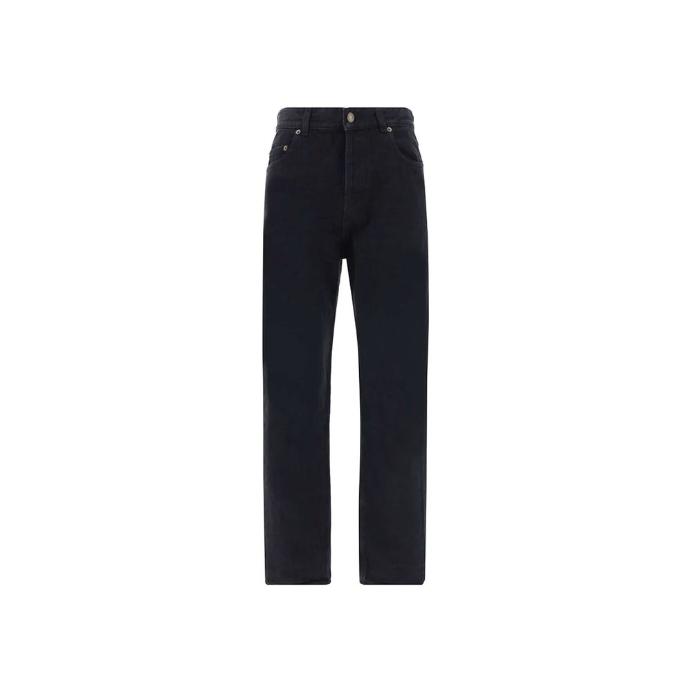 Saint Laurent Black Cotton High-Waisted Women's Jean
