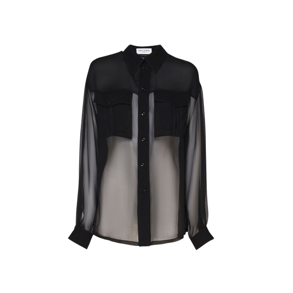 Saint Laurent Black Denim Women's Shirt