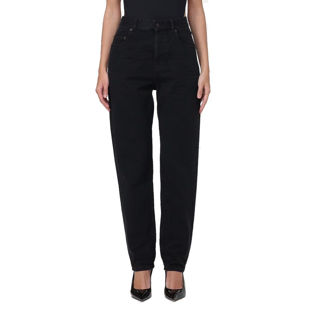 Saint Laurent Black Cotton High-Waisted Women's Jean