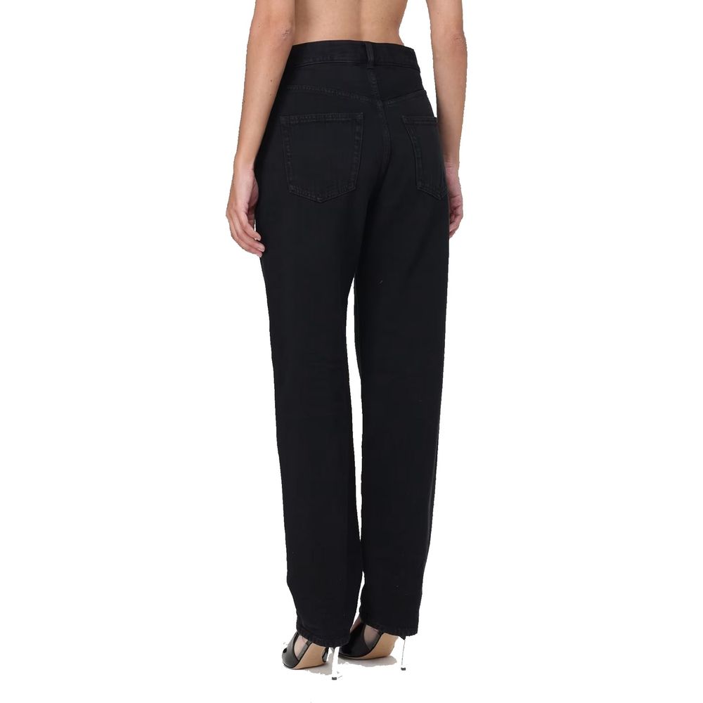 Saint Laurent Black Cotton High-Waisted Women's Jean