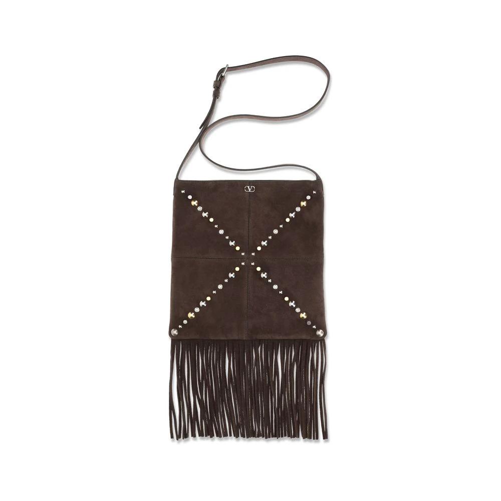 Valentino Garavani Brown Calf Leather Bos Taurus Shoulder Bag