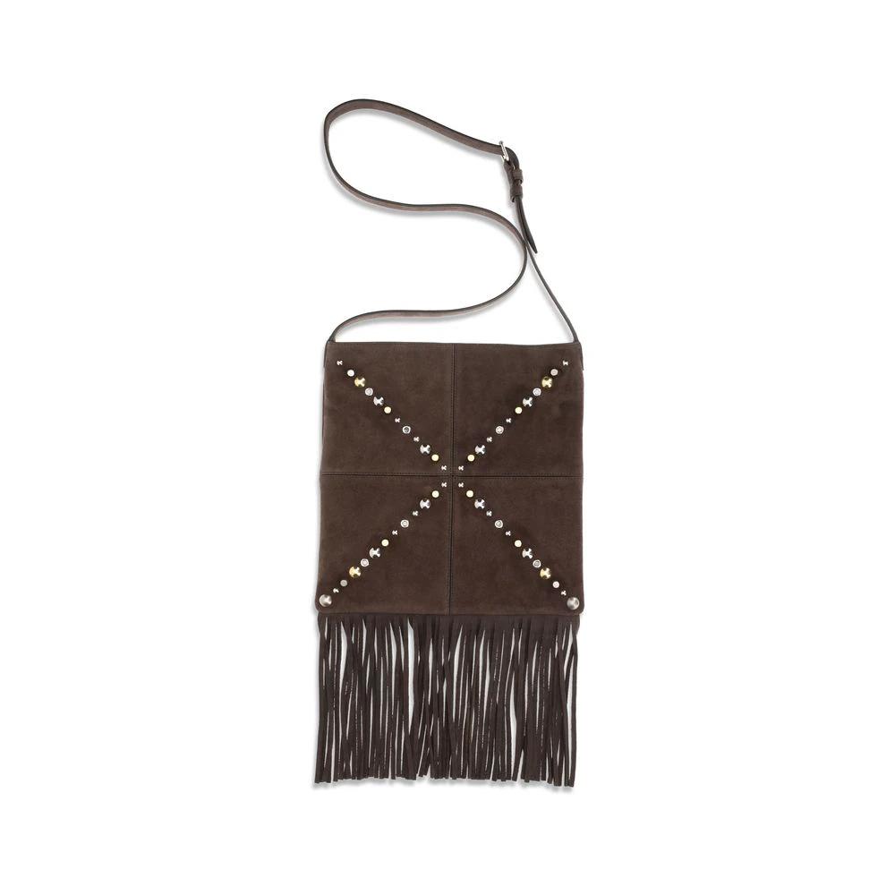Valentino Garavani Brown Calf Leather Bos Taurus Shoulder Bag