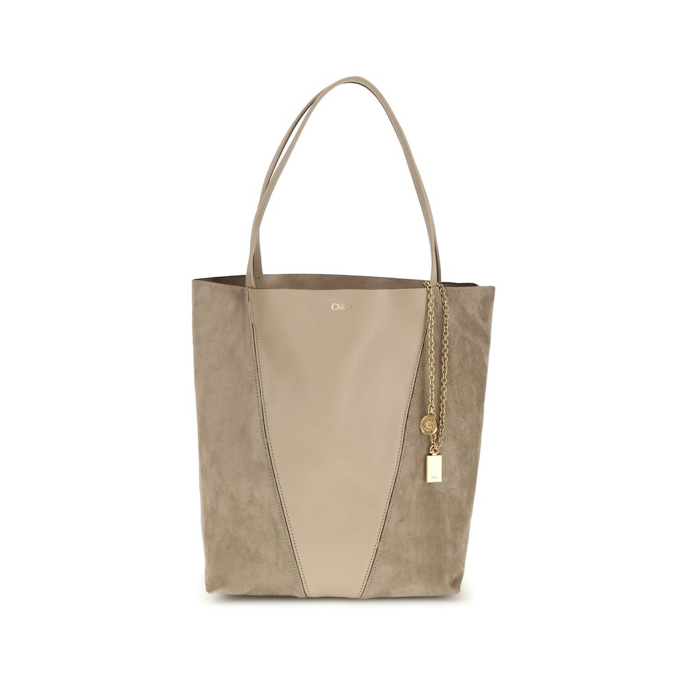 Chloé Beige Calf Leather Bos Taurus Shoulder Women's Bag