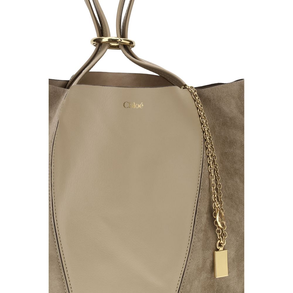 Chloé Beige Calf Leather Bos Taurus Shoulder Women's Bag