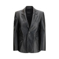 Balenciaga Black Calf Leather Bos Taurus Leather Women's Jacket