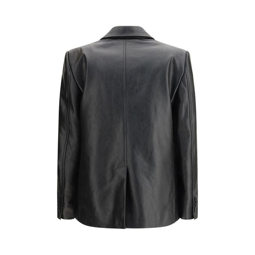 Balenciaga Black Calf Leather Bos Taurus Leather Women's Jacket