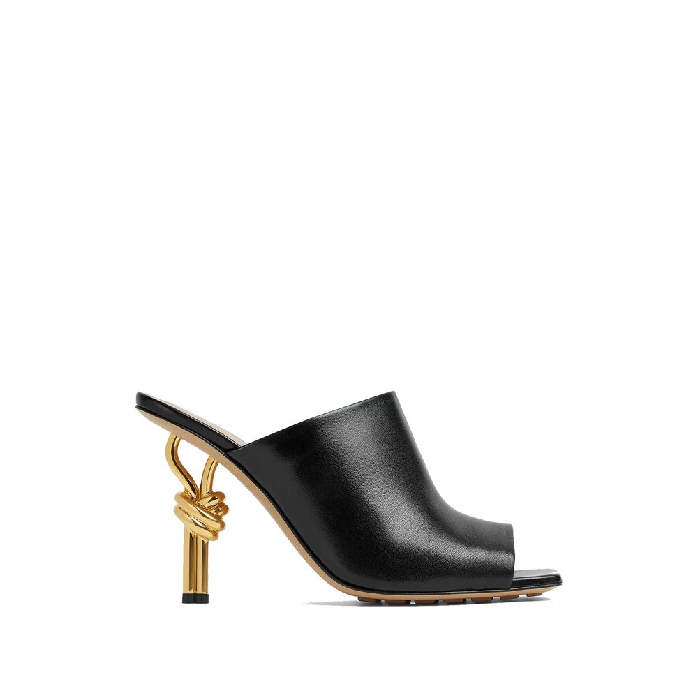 Bottega Veneta Black Lamb Leather Women's Mules