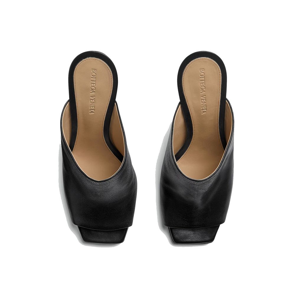 Bottega Veneta Black Lamb Leather Women's Mules