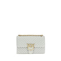 PINKO Gray Calf Leather Bos Taurus Shoulder Bag
