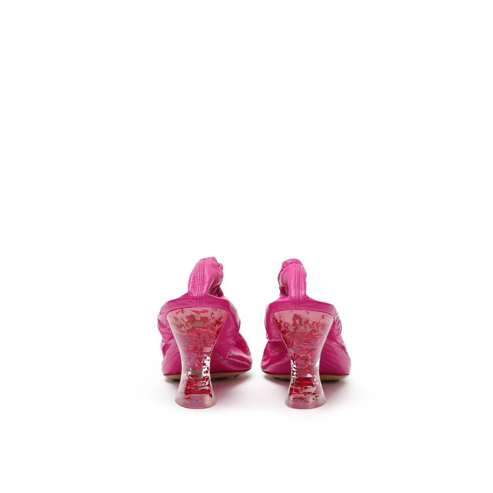 Bottega Veneta Fuchsia Leather Women's Slippers