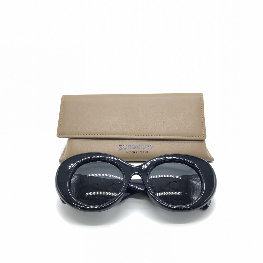 Burberry Black Oversized Round Women's Sunglasses