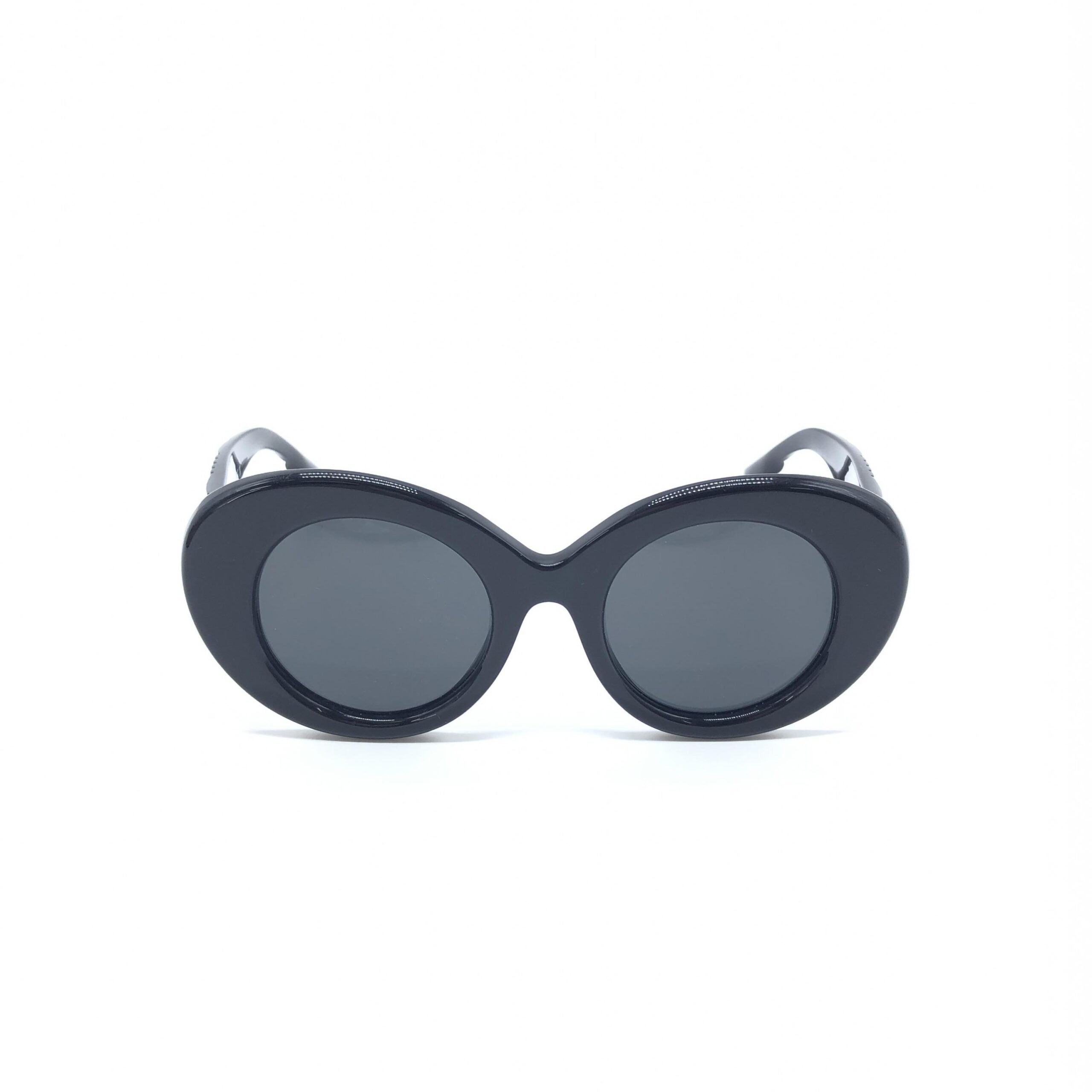 Burberry Black Oversized Round Women's Sunglasses