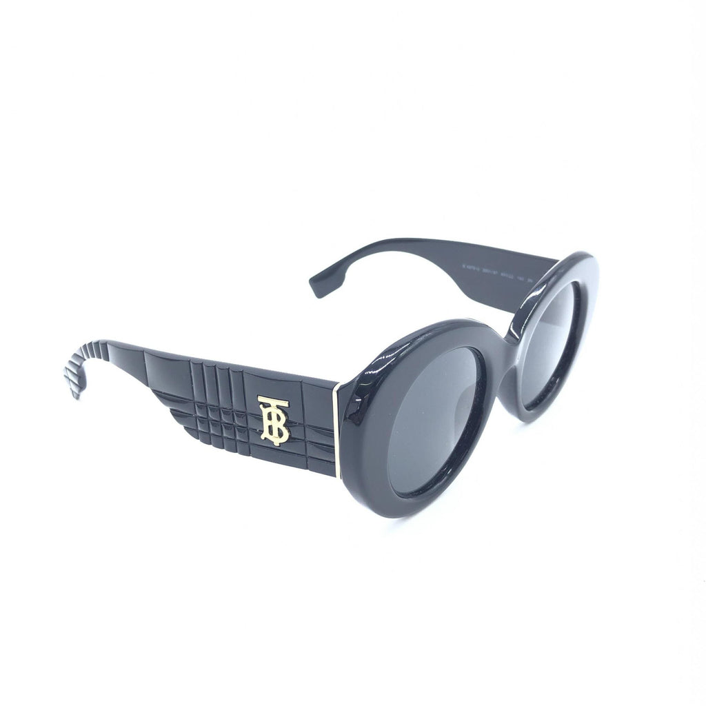 Burberry Black Oversized Round Women's Sunglasses