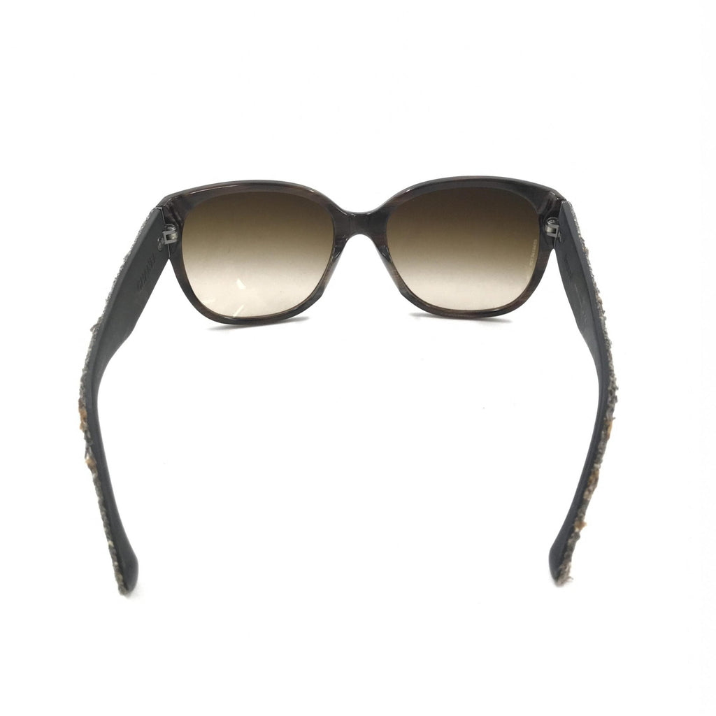 Chanel Brown Frame With Tweed Accents Women's Sunglasses