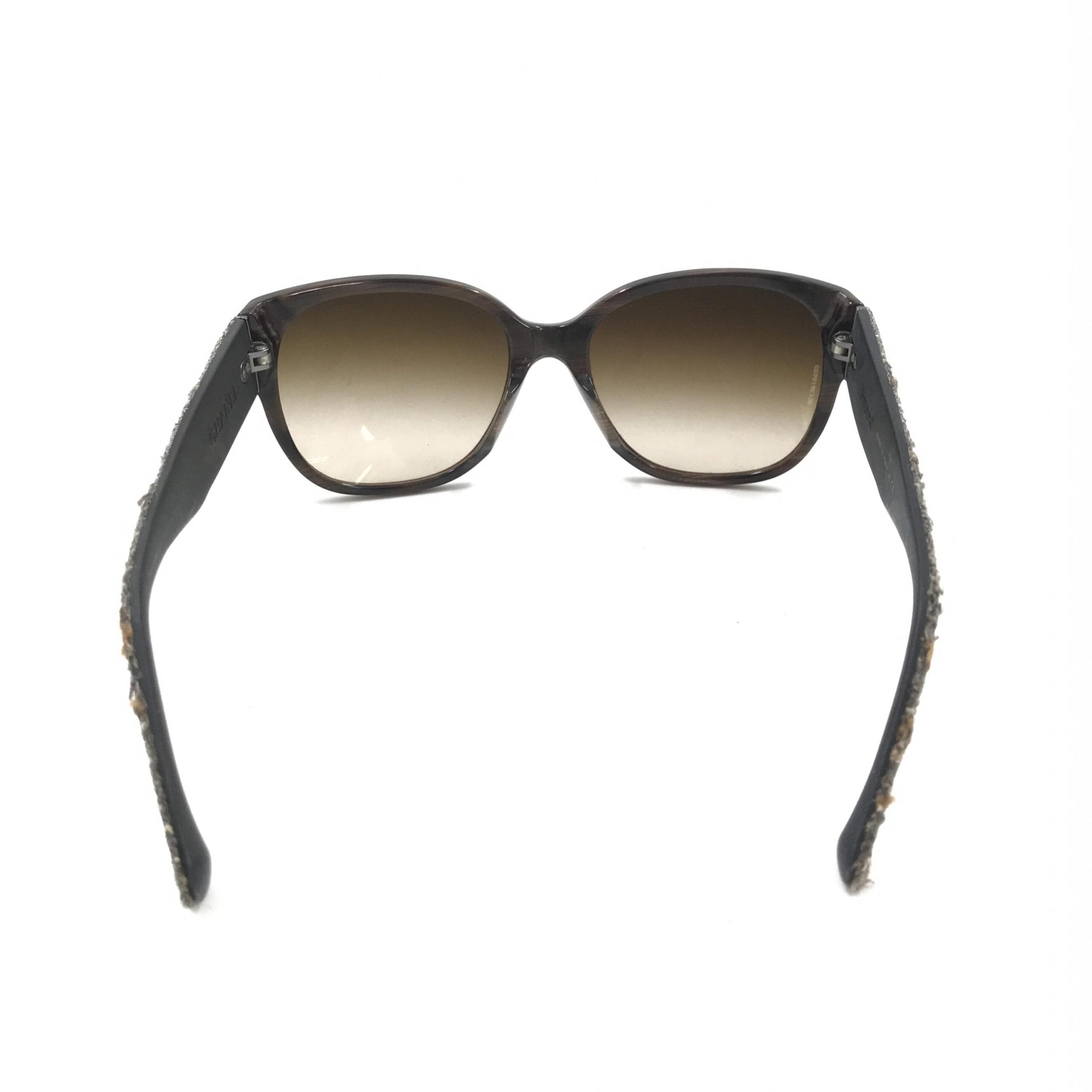 Chanel Brown Frame With Tweed Accents Women's Sunglasses