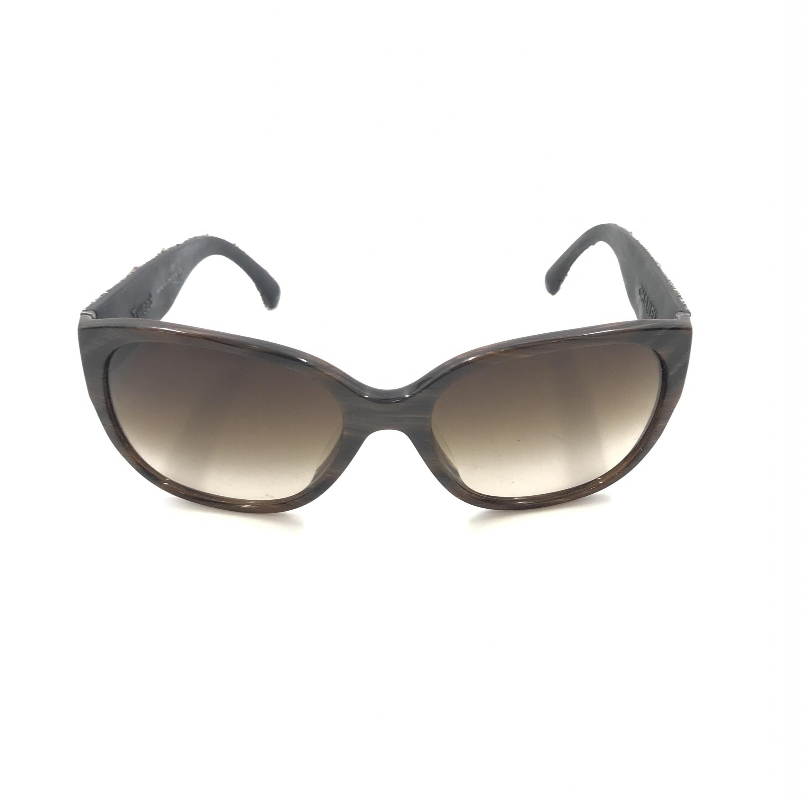 Chanel Brown Frame With Tweed Accents Women's Sunglasses