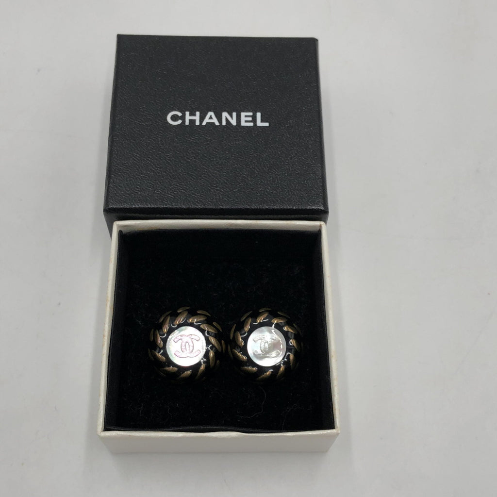 Chanel CC Button Clip-On Women's Earrings
