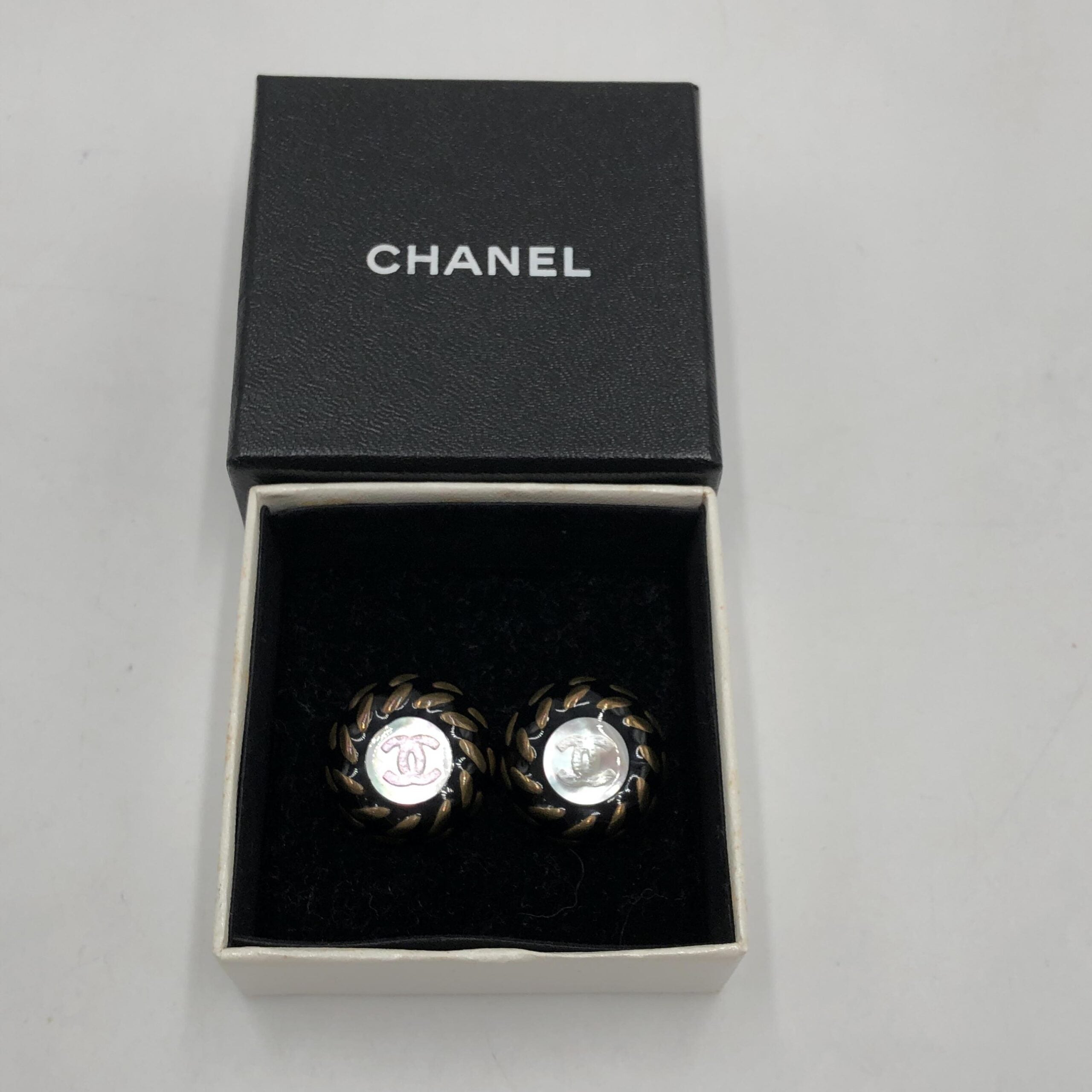 Chanel CC Button Clip-On Women's Earrings
