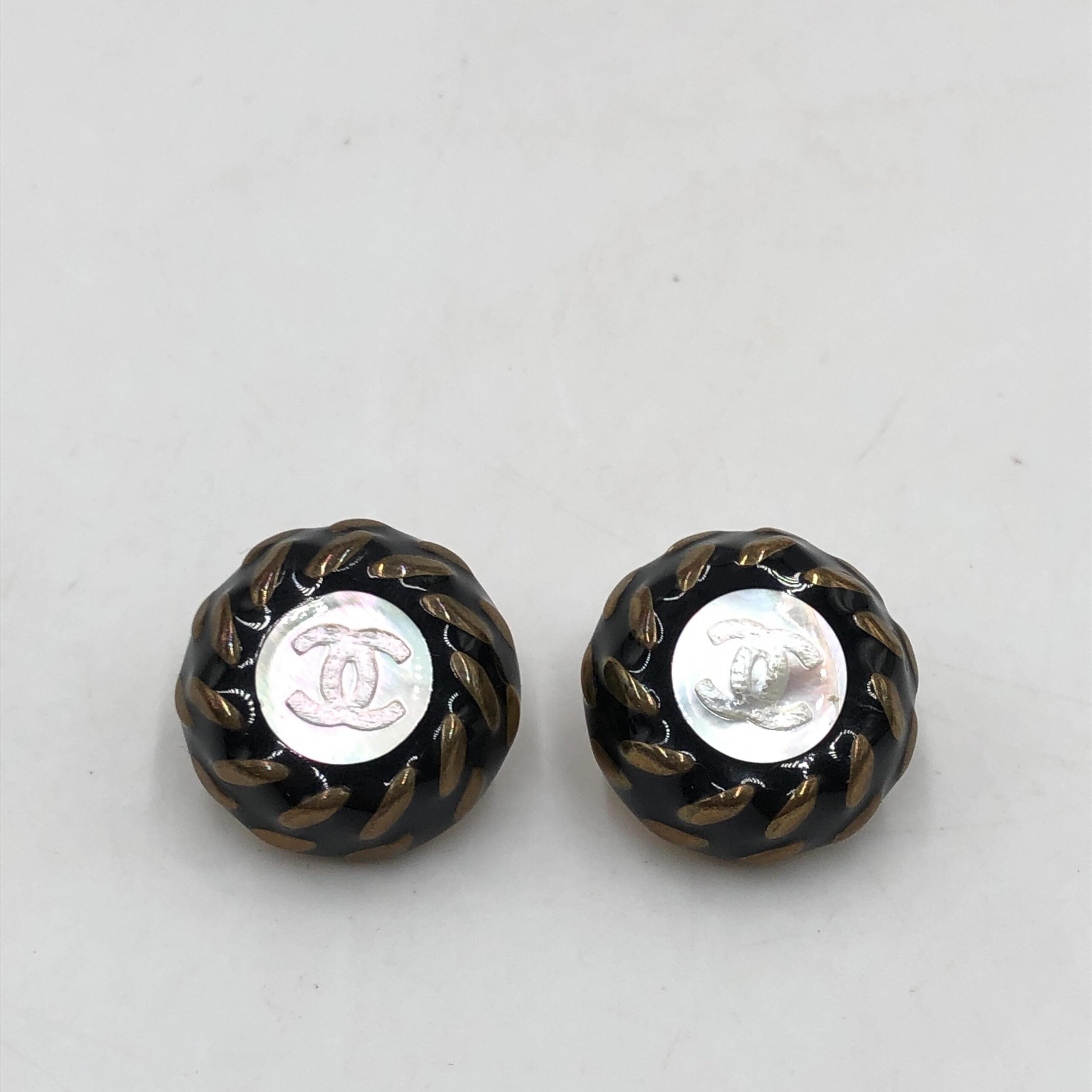 Chanel CC Button Clip-On Women's Earrings