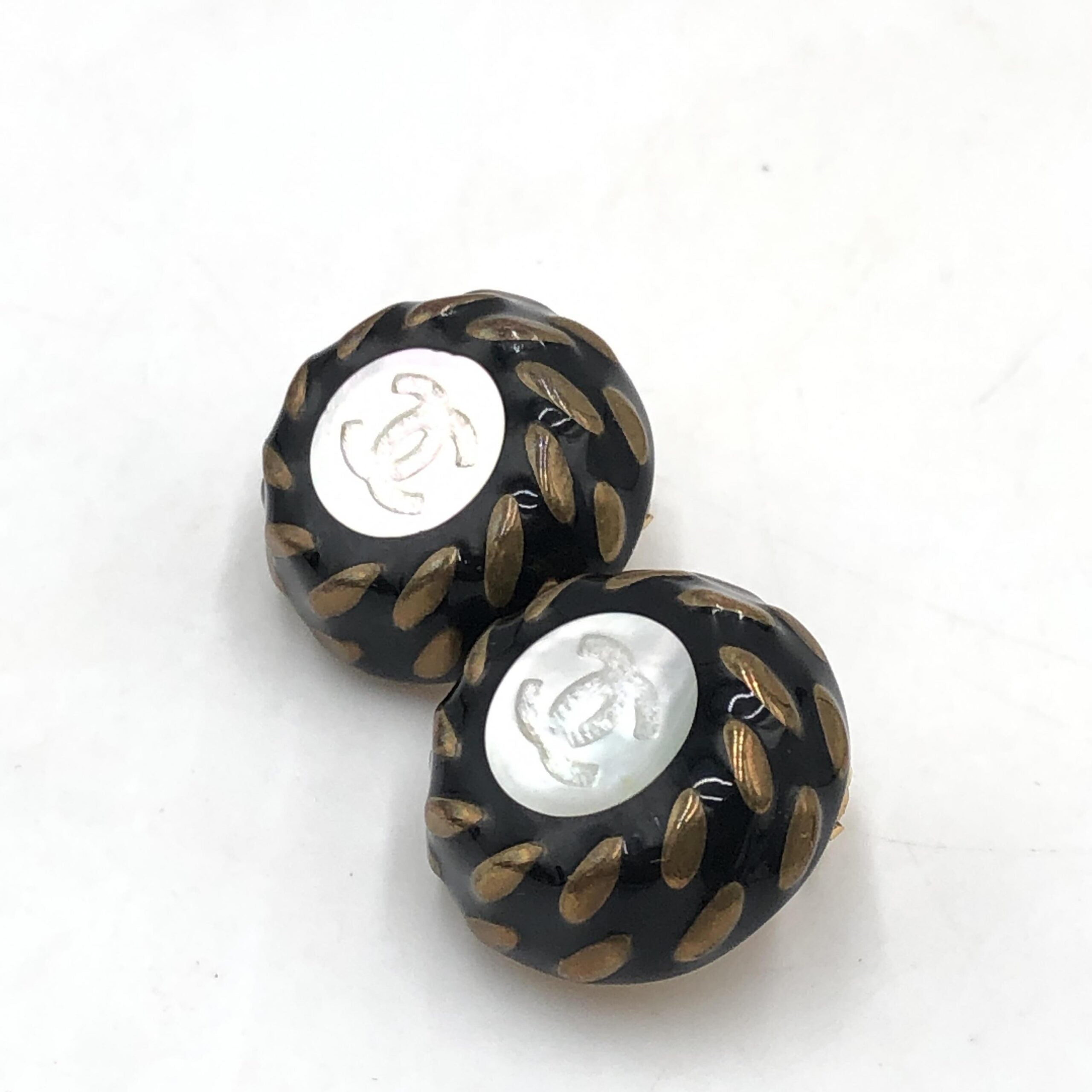 Chanel CC Button Clip-On Women's Earrings
