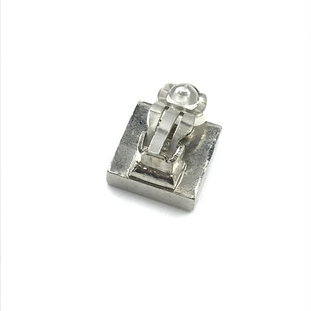 Chanel Coco Mark Earrings Women's Black/White/Silver