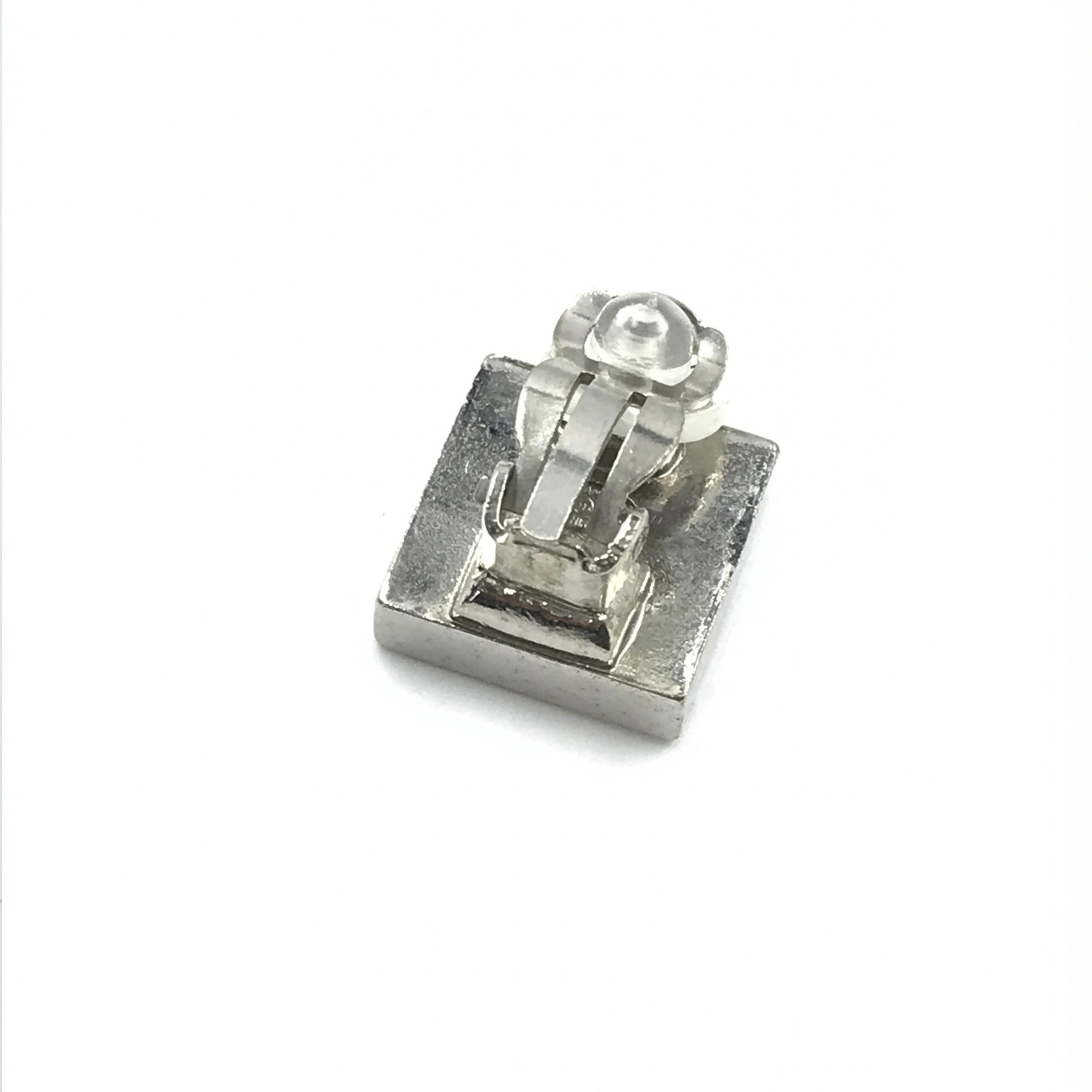 Chanel Coco Mark Earrings Women's Black/White/Silver