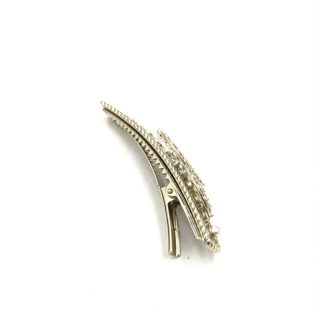 Chanel Crystal Pearl CC Hair Women's Clip
